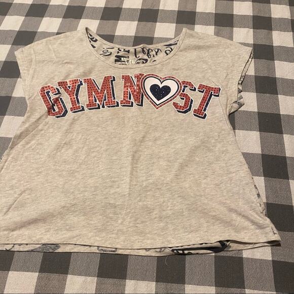 Justice Love Gymnast Tee Shirt Size 10 - Picture 1 of 8